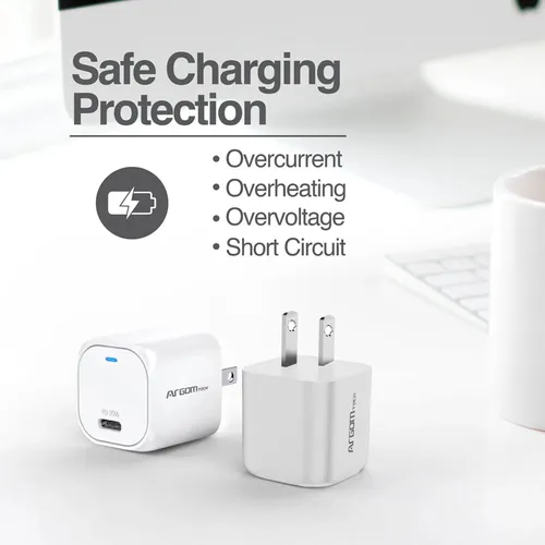 WALL CHARGER ARGOM 20W CARGA RAPIDA CONECTOR NANO TYPE-C