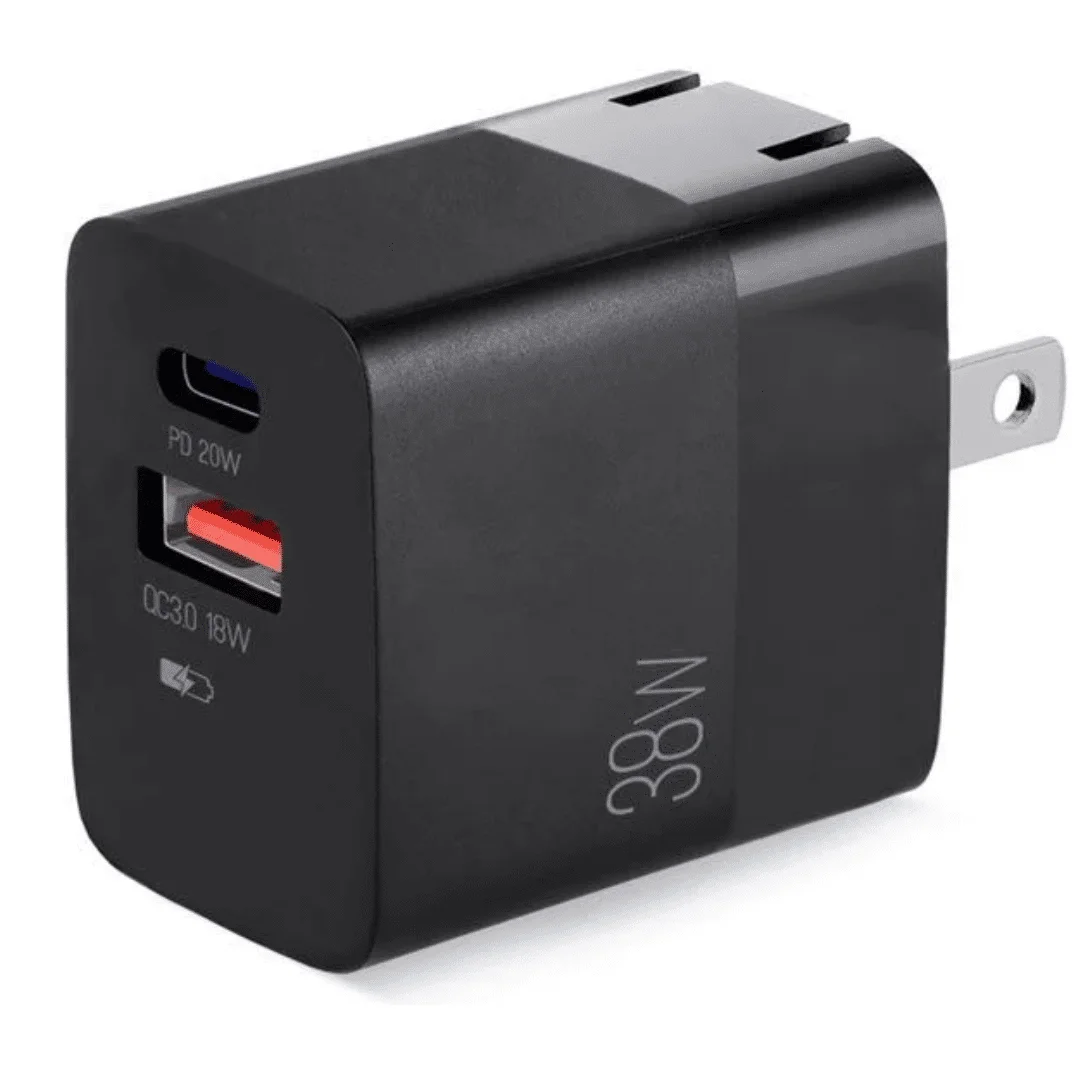 CARGADOR DE PARED ARGOM 38W PRO PD TYPE-C USB ARG-AC-0122BK