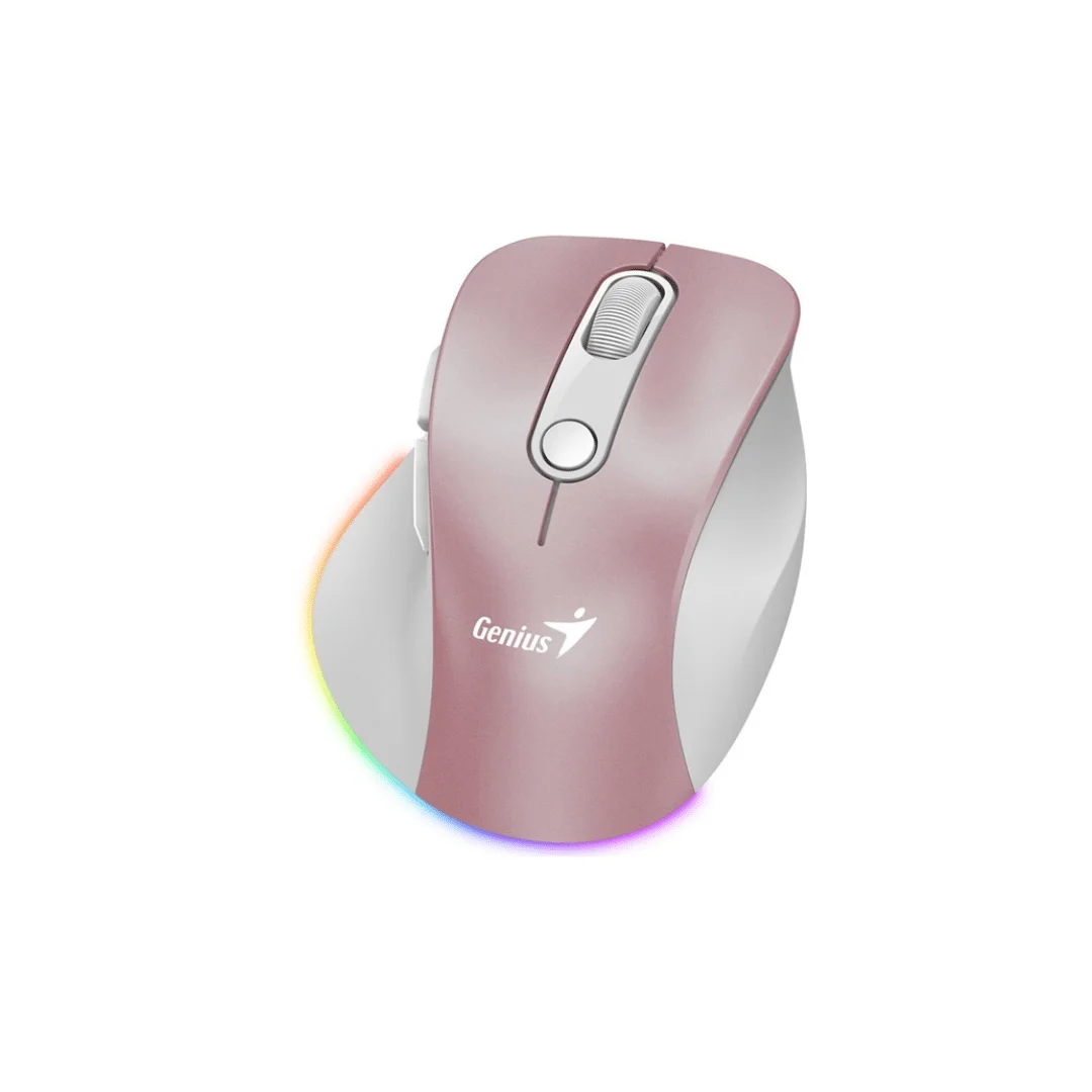 MOUSE GENIUS ERGO 9000S INALAMBRICO RECARGABLE PINK ERGONÓMICO VERTICAL